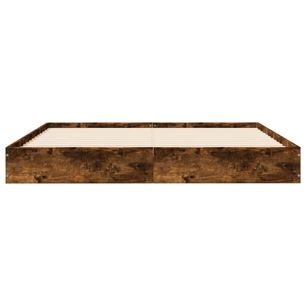 Bed frame without mattress smoked oak 120x190 cm wood material