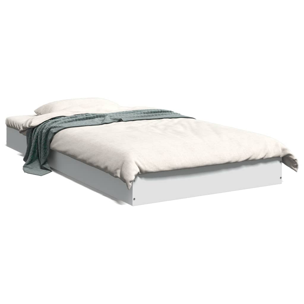 Bed frame white 100x200 cm wood material