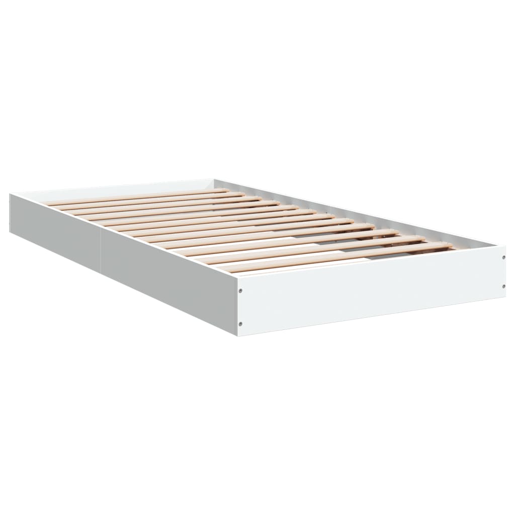 Bed frame white 100x200 cm wood material