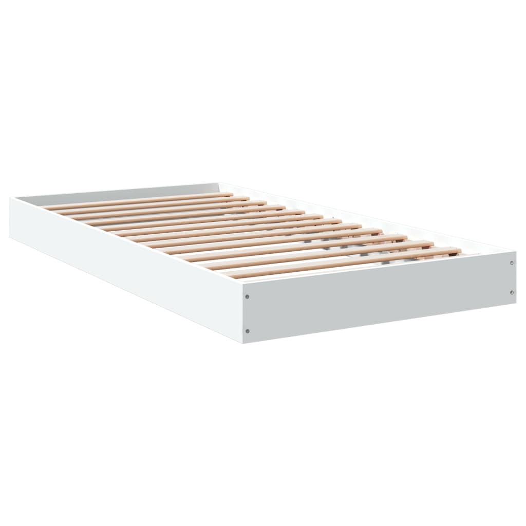 Bed frame white 100x200 cm wood material