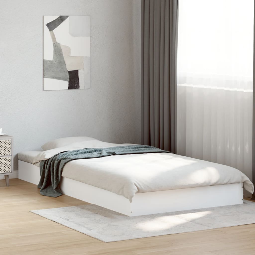 Bed frame white 100x200 cm wood material