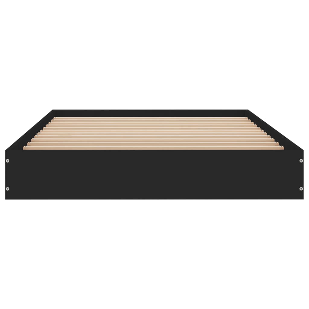 Bed frame black 100x200 cm wood material