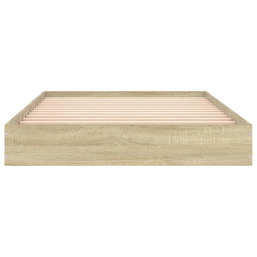 Bed frame without mattress Sonoma oak 100x200 cm wood material