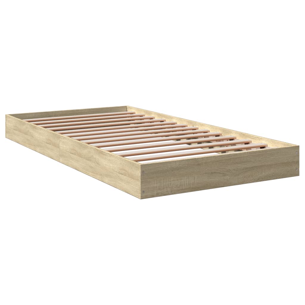 Bed frame without mattress Sonoma oak 100x200 cm wood material