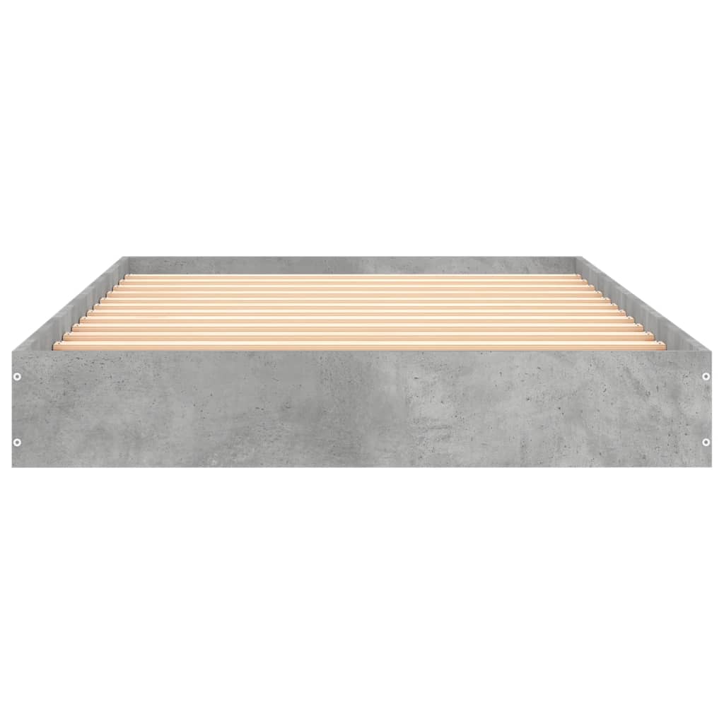 Bed frame concrete grey 100x200 cm wood material