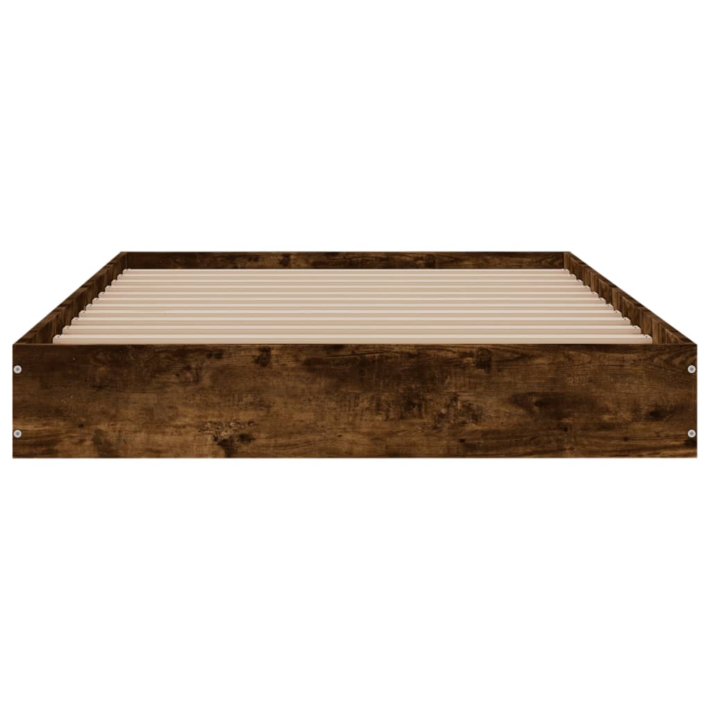 Bed frame without mattress smoked oak 100x200 cm wood material