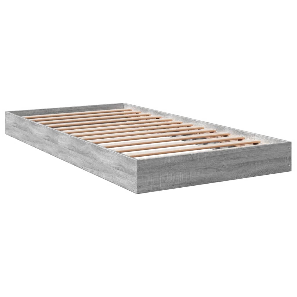 Bed frame Grey Sonoma 100x200 cm wood material