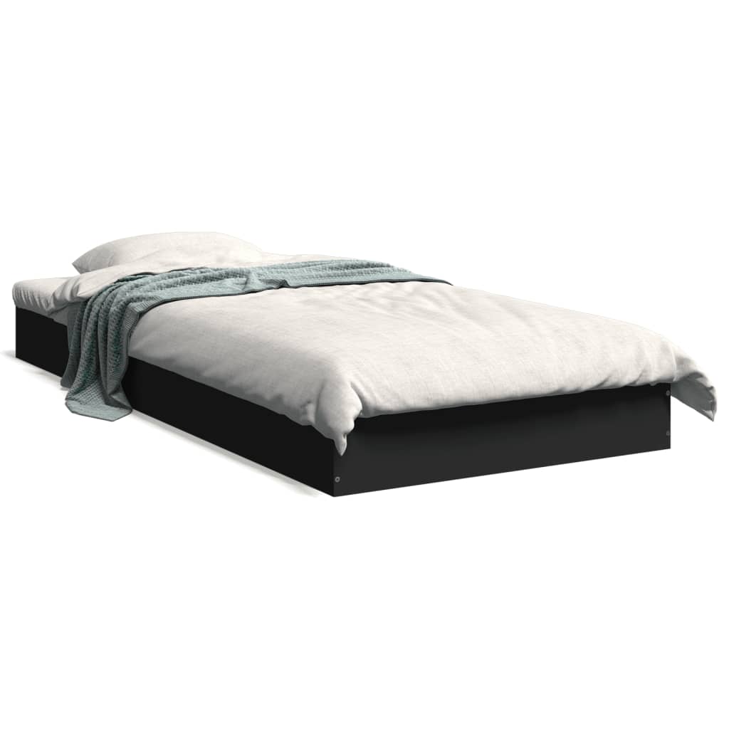 Bed frame black 90x200 cm wood material