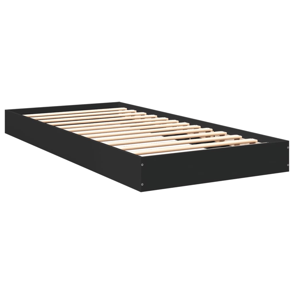 Bed frame black 90x200 cm wood material