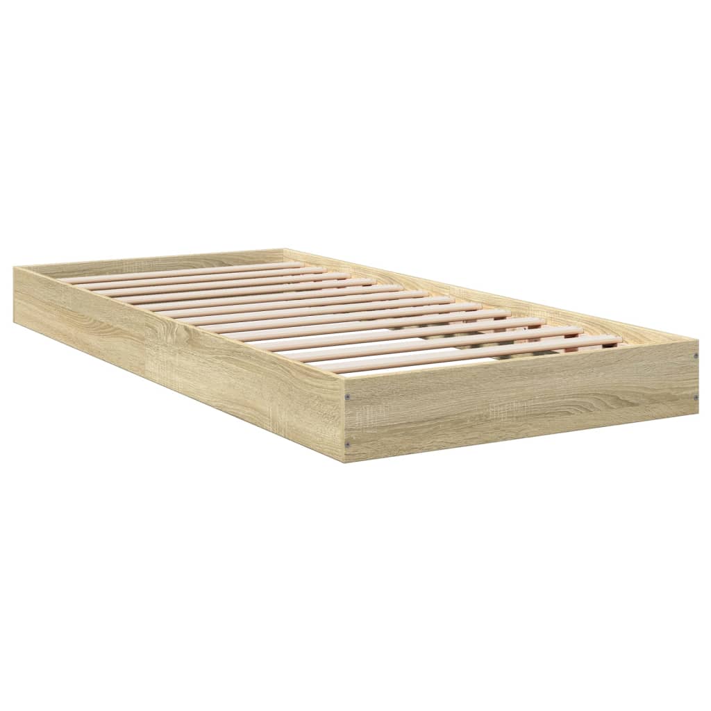 Bed frame without mattress Sonoma oak 90x200 cm wood material