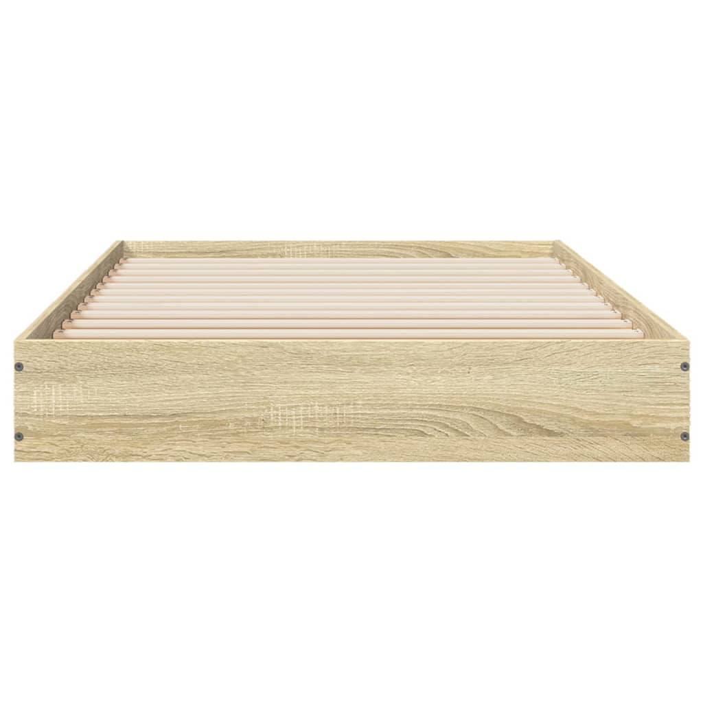 Bed frame without mattress Sonoma oak 90x200 cm wood material