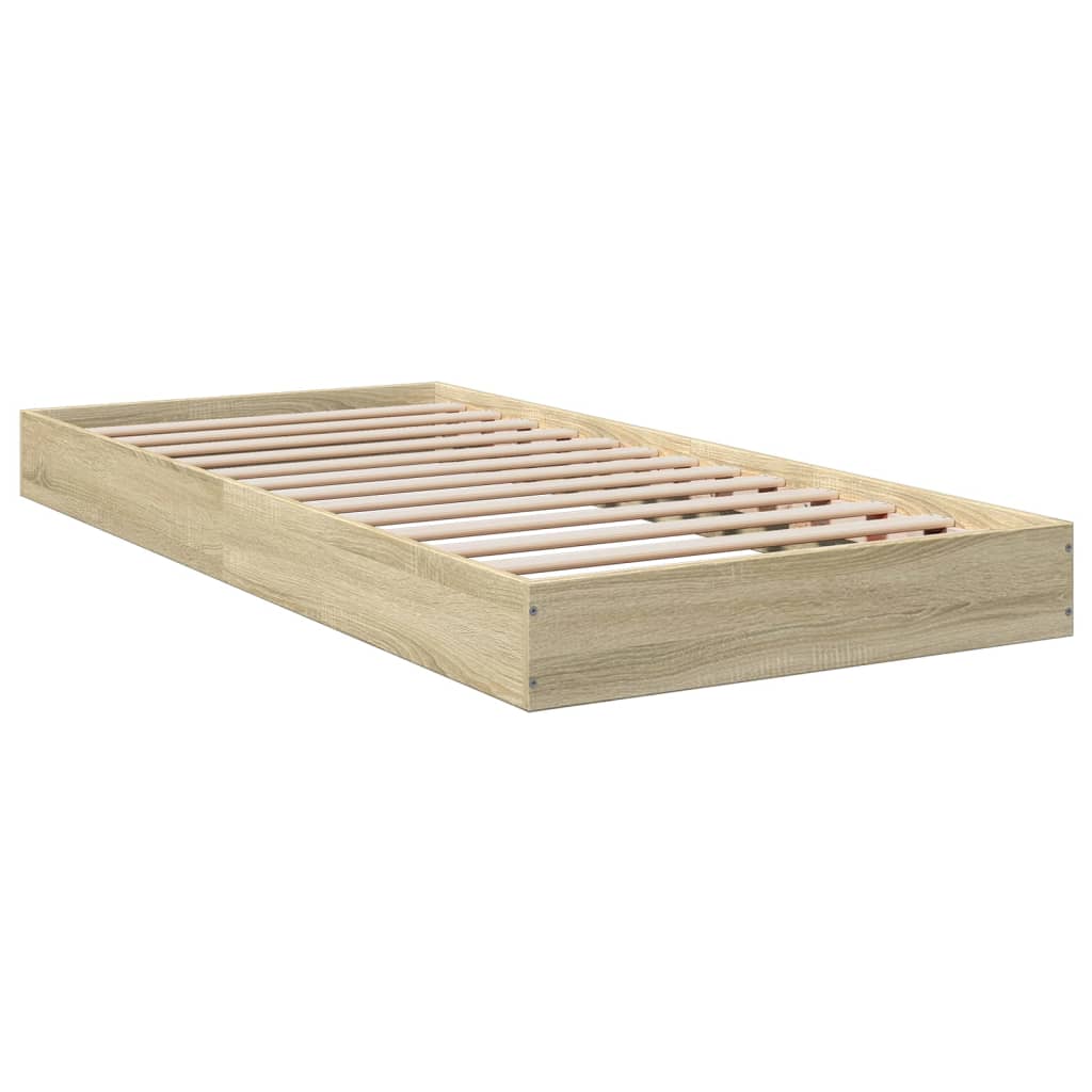 Bed frame without mattress Sonoma oak 90x200 cm wood material