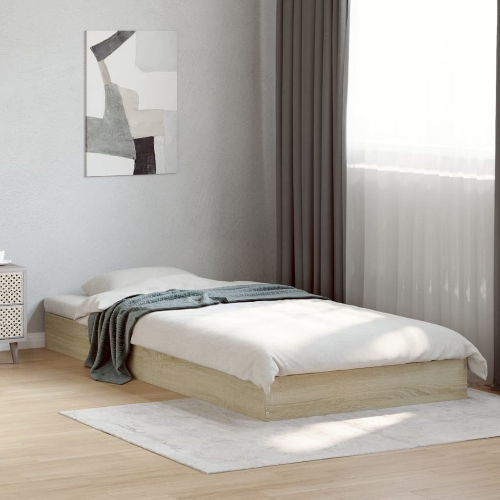 Bed frame without mattress Sonoma oak 90x200 cm wood material