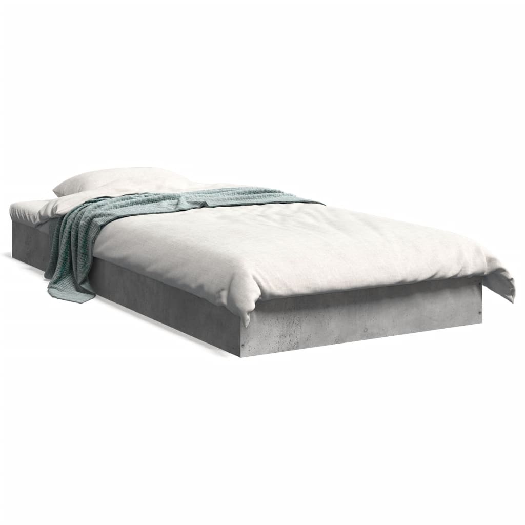 Bed frame concrete grey 90x200 cm wood material