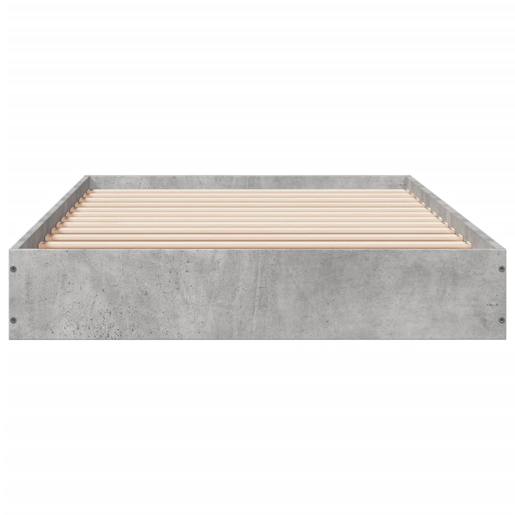 Bed frame concrete grey 90x200 cm wood material