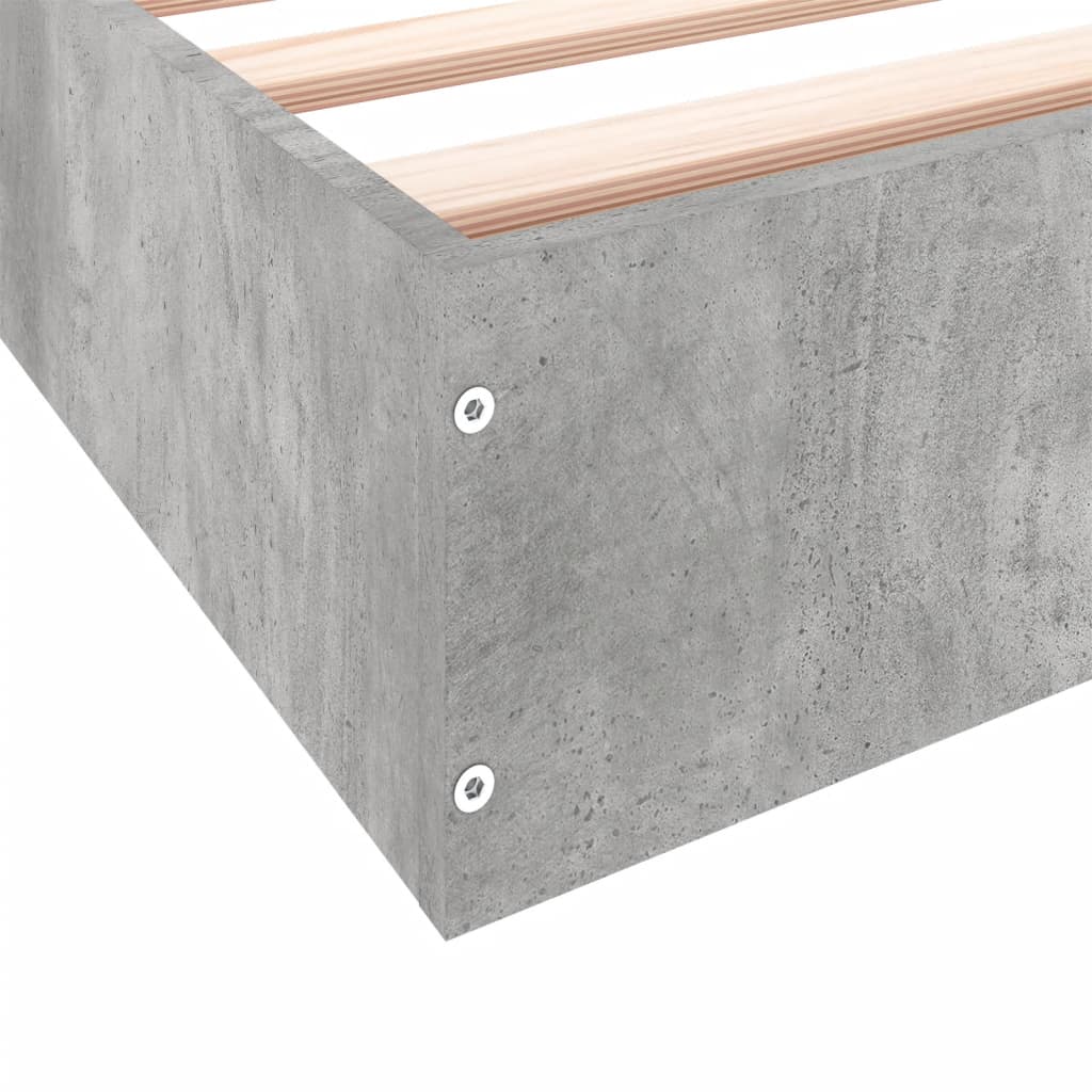 Bed frame concrete grey 90x200 cm wood material