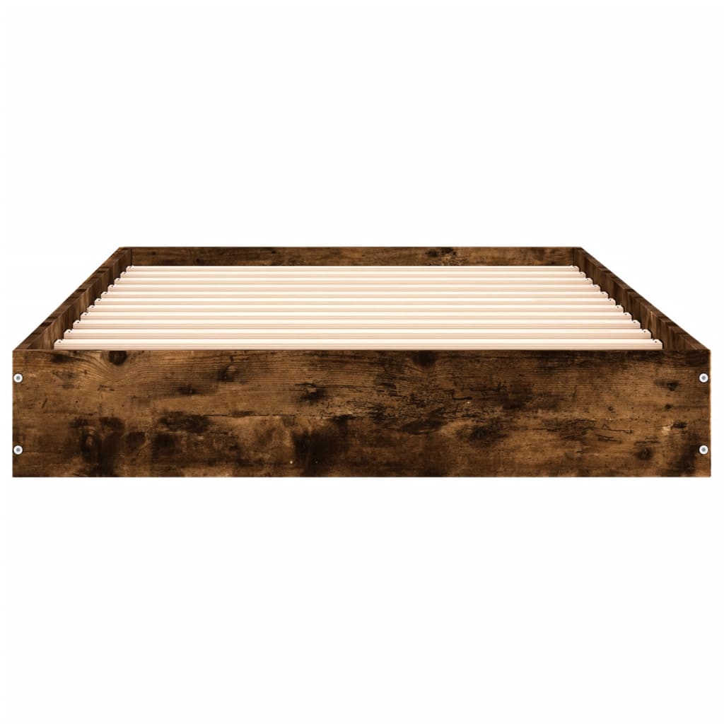 Bed frame without mattress smoked oak 90x200 cm wood material