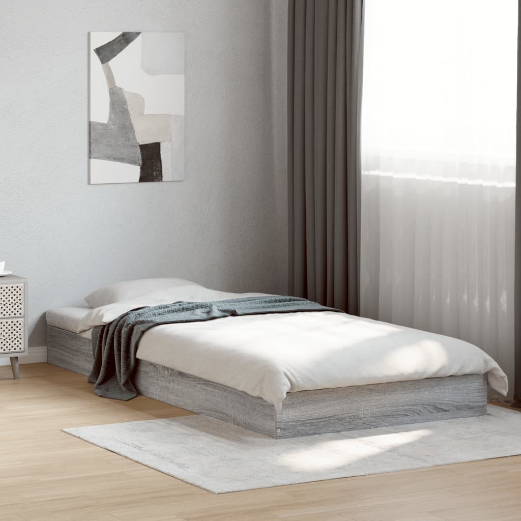 Bed frame Grey Sonoma 90x200 cm wood material