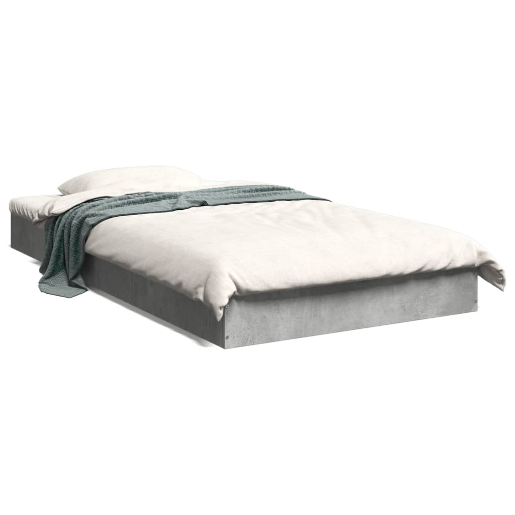 Bed frame concrete grey 90x190 cm wood material