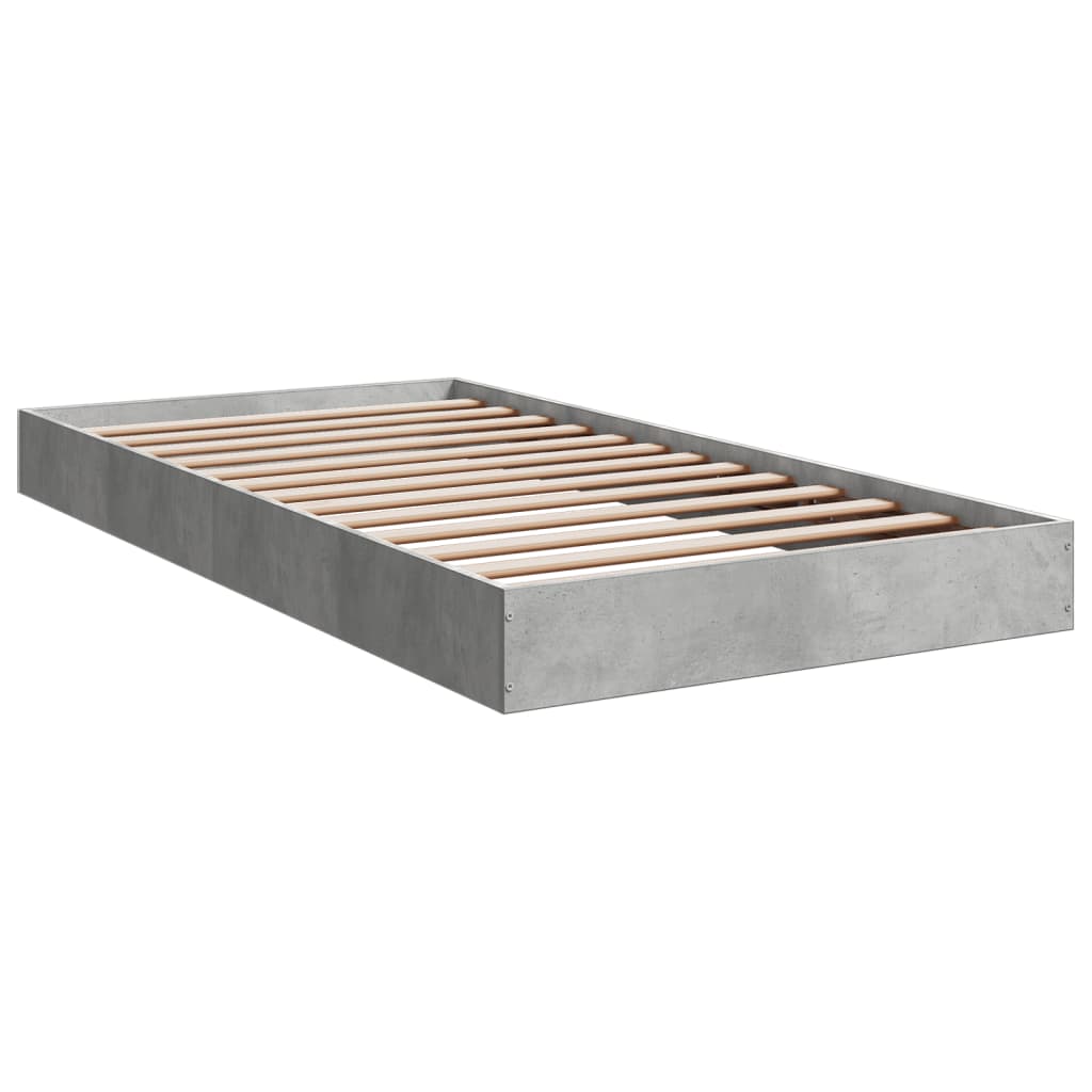 Bed frame concrete grey 90x190 cm wood material