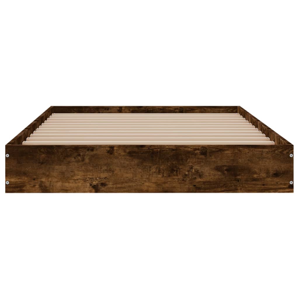 Bed frame without mattress smoked oak 90x190 cm wood material