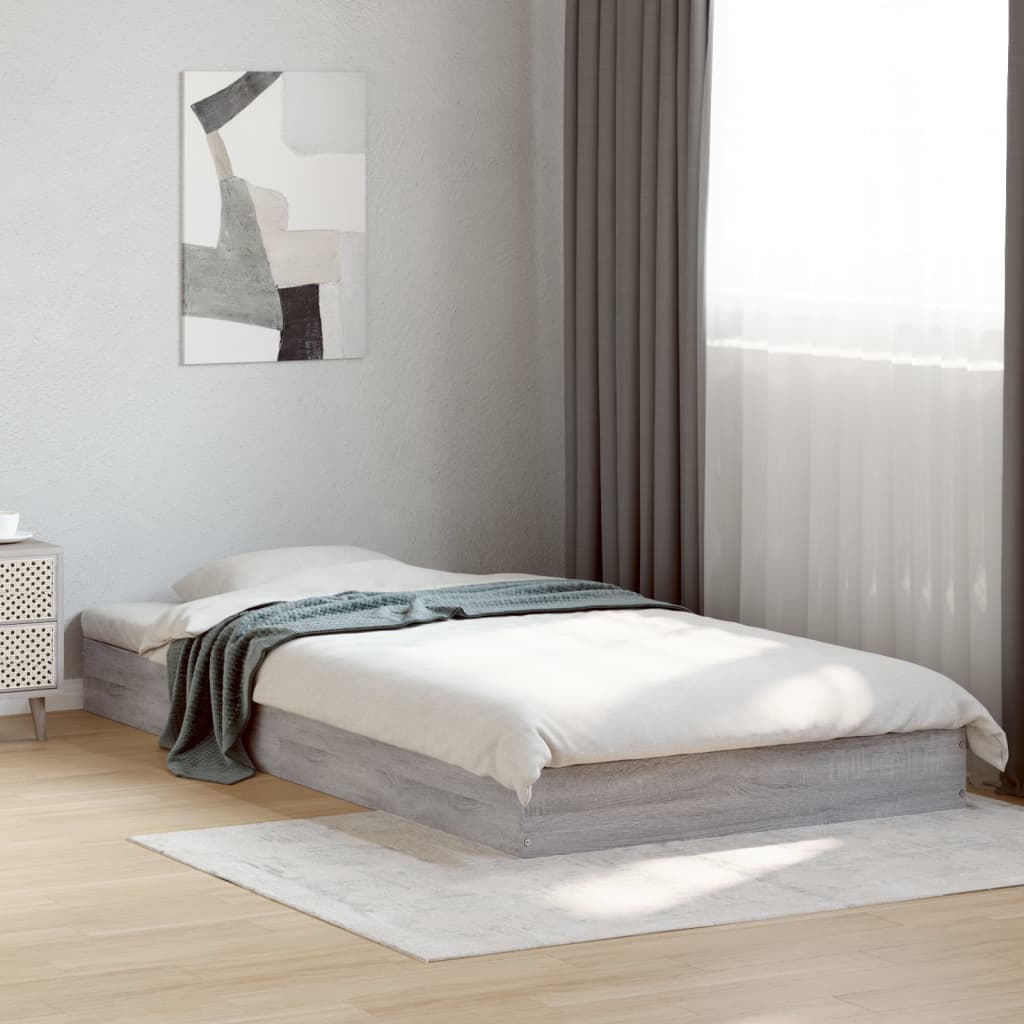 Bed frame Grey Sonoma 90x190 cm wood material