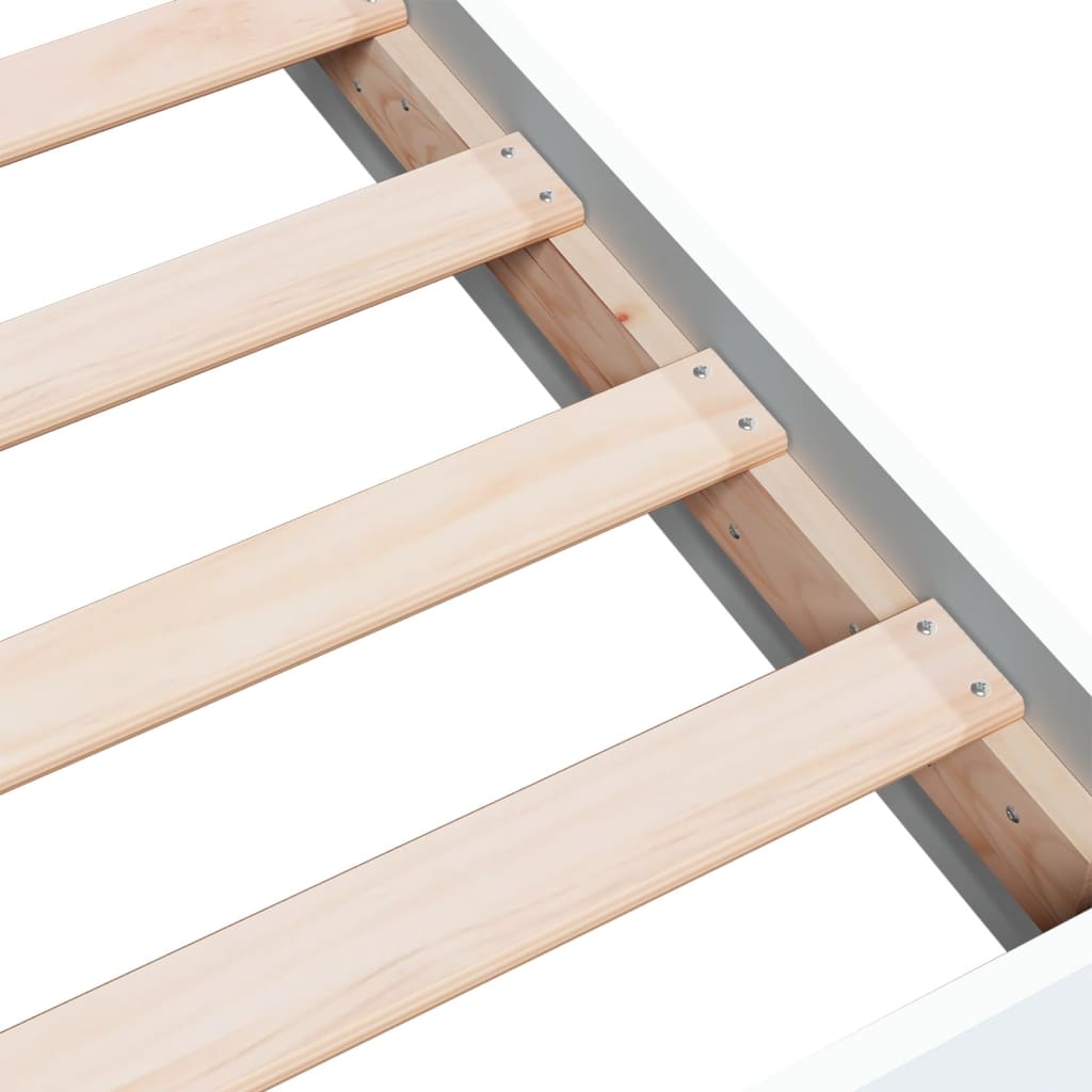 Bed frame white 75x190 cm wood material