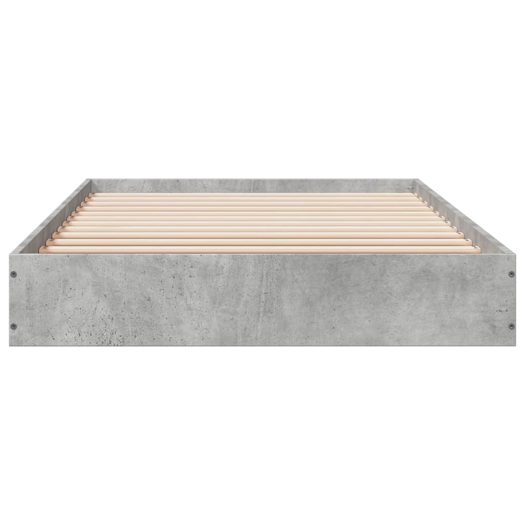 Bed frame concrete grey 75x190 cm wood material