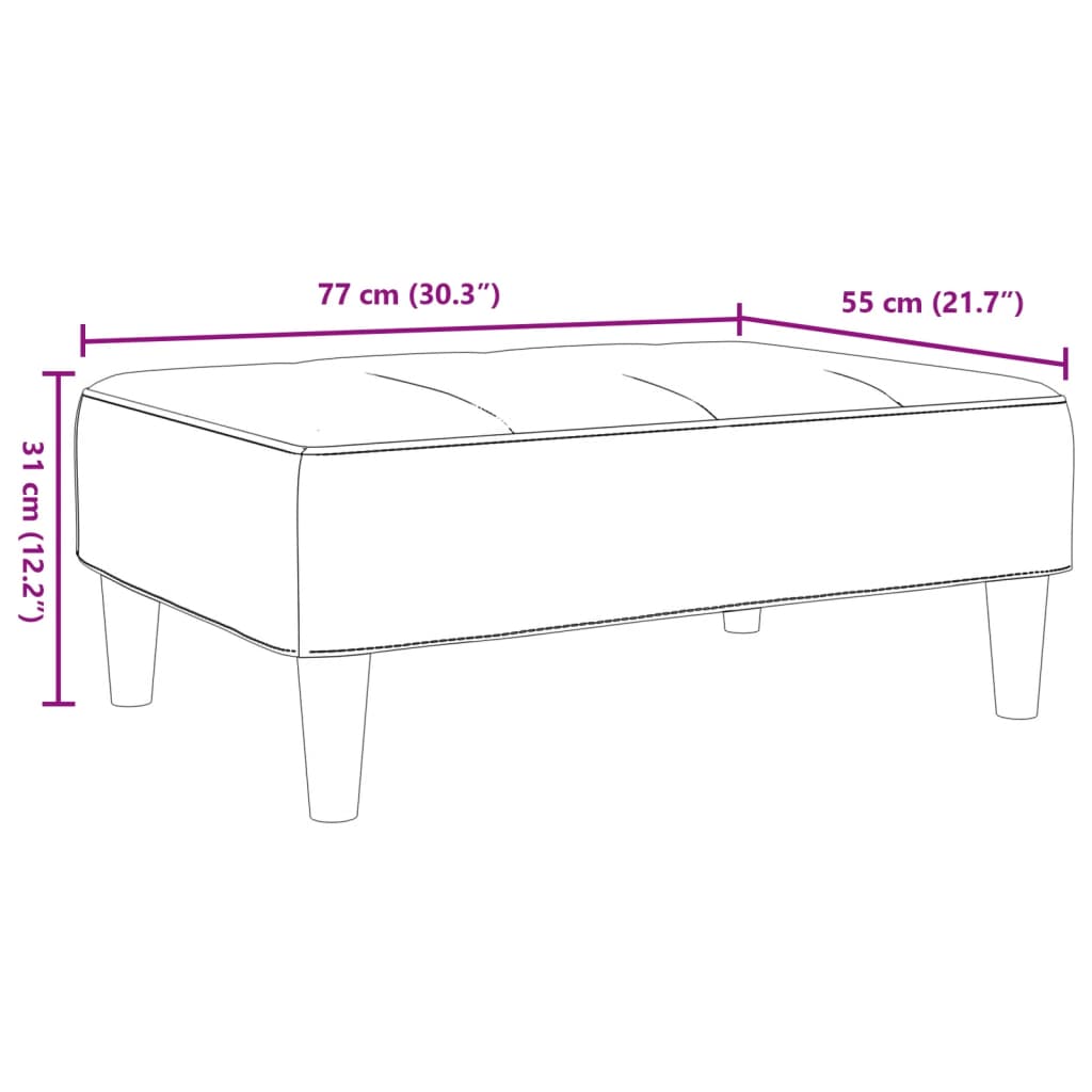 Fußhocker Dunkelgrau 77x55x31 cm Stoff