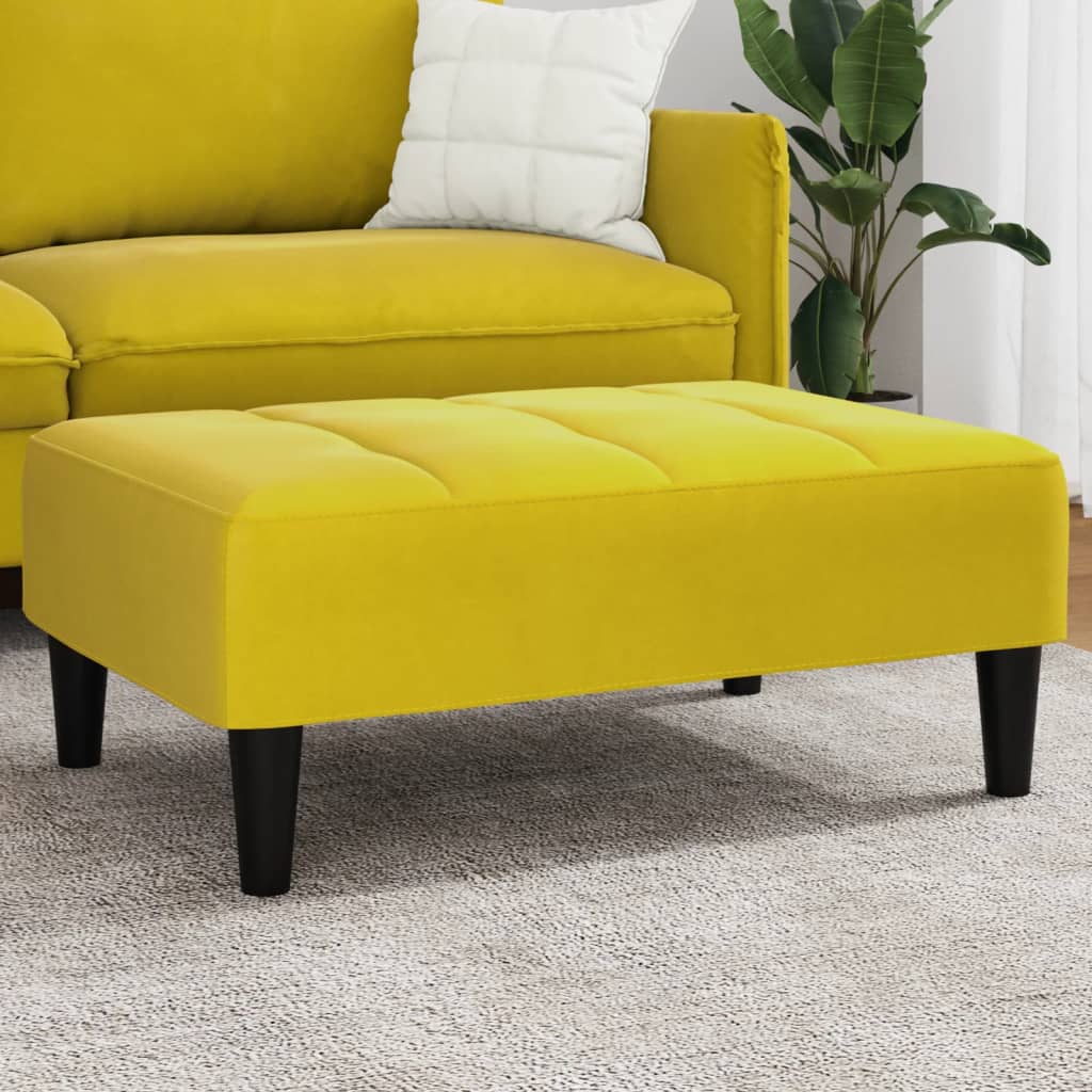 Footstool Yellow 77x55x31 cm Velvet