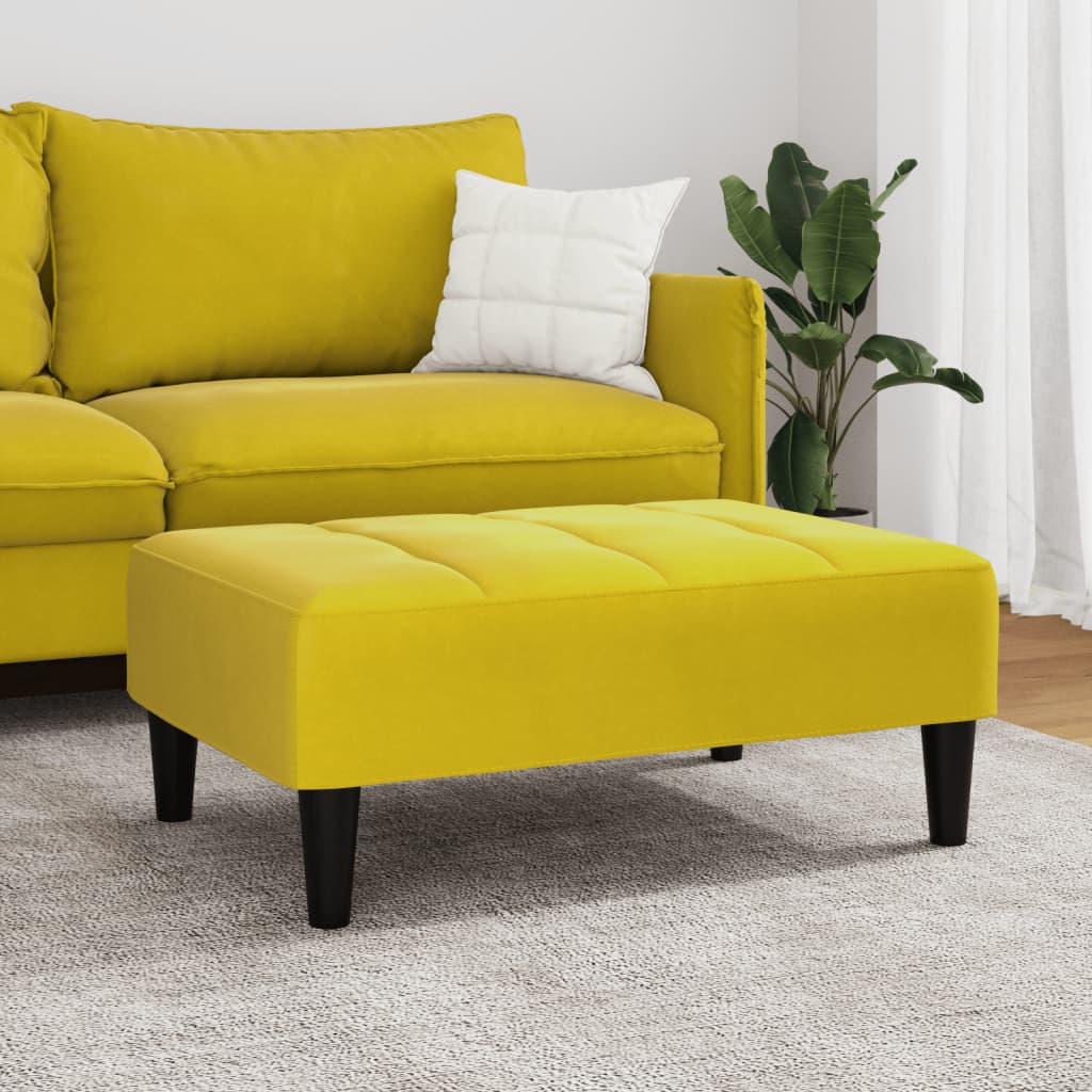 Footstool Yellow 77x55x31 cm Velvet