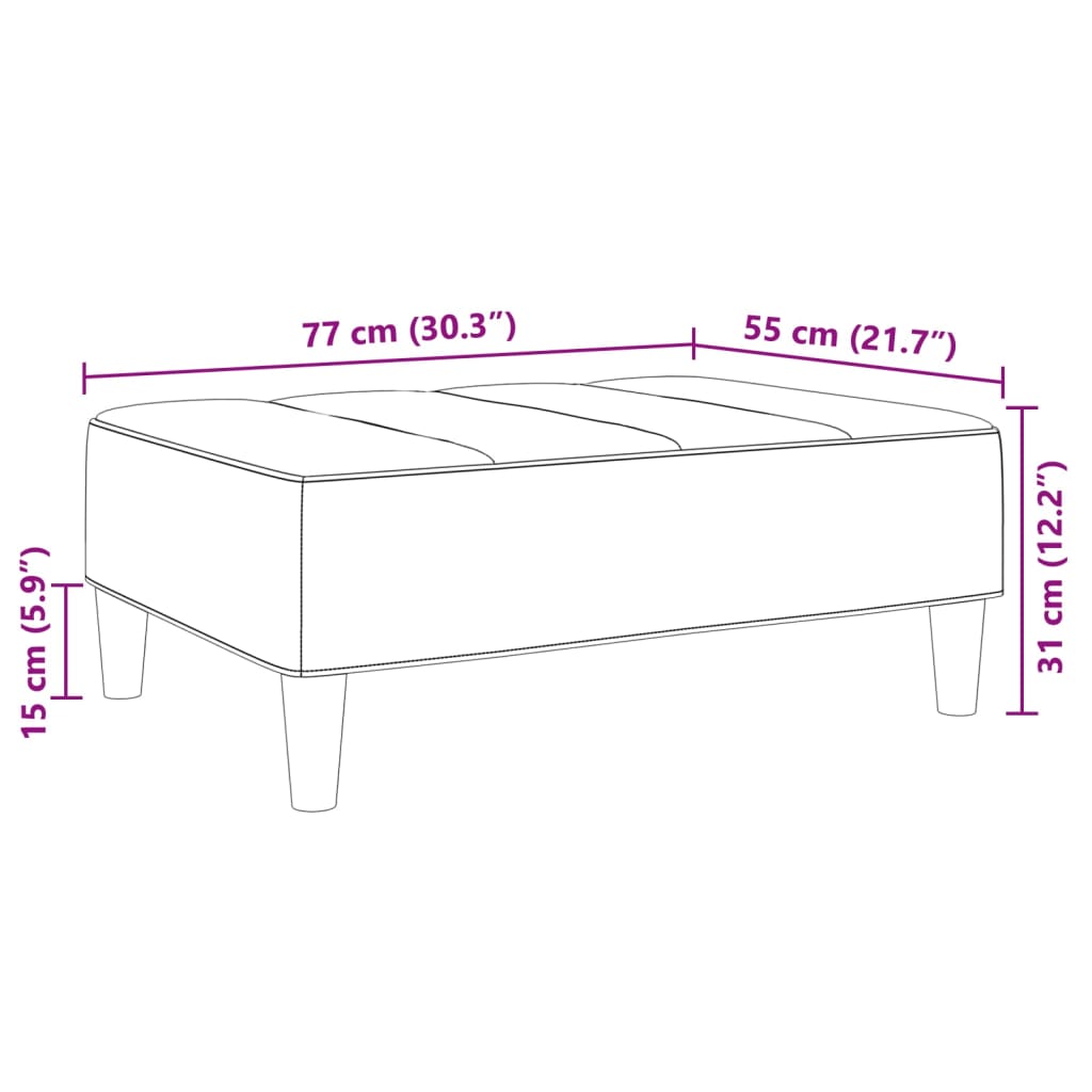 Fußhocker Dunkelgrau 77x55x31 cm Stoff