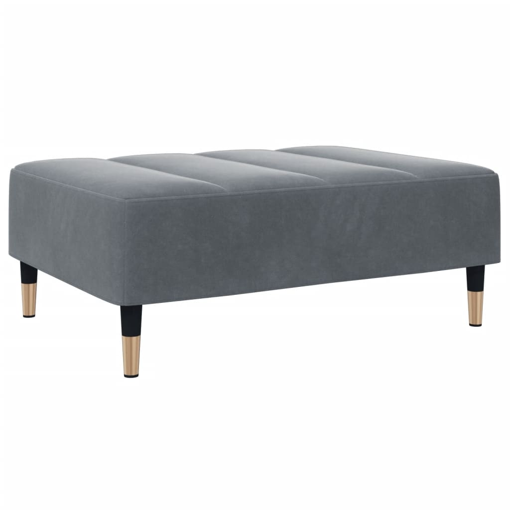 Footstool Dark Grey 77x55x31 cm Velvet