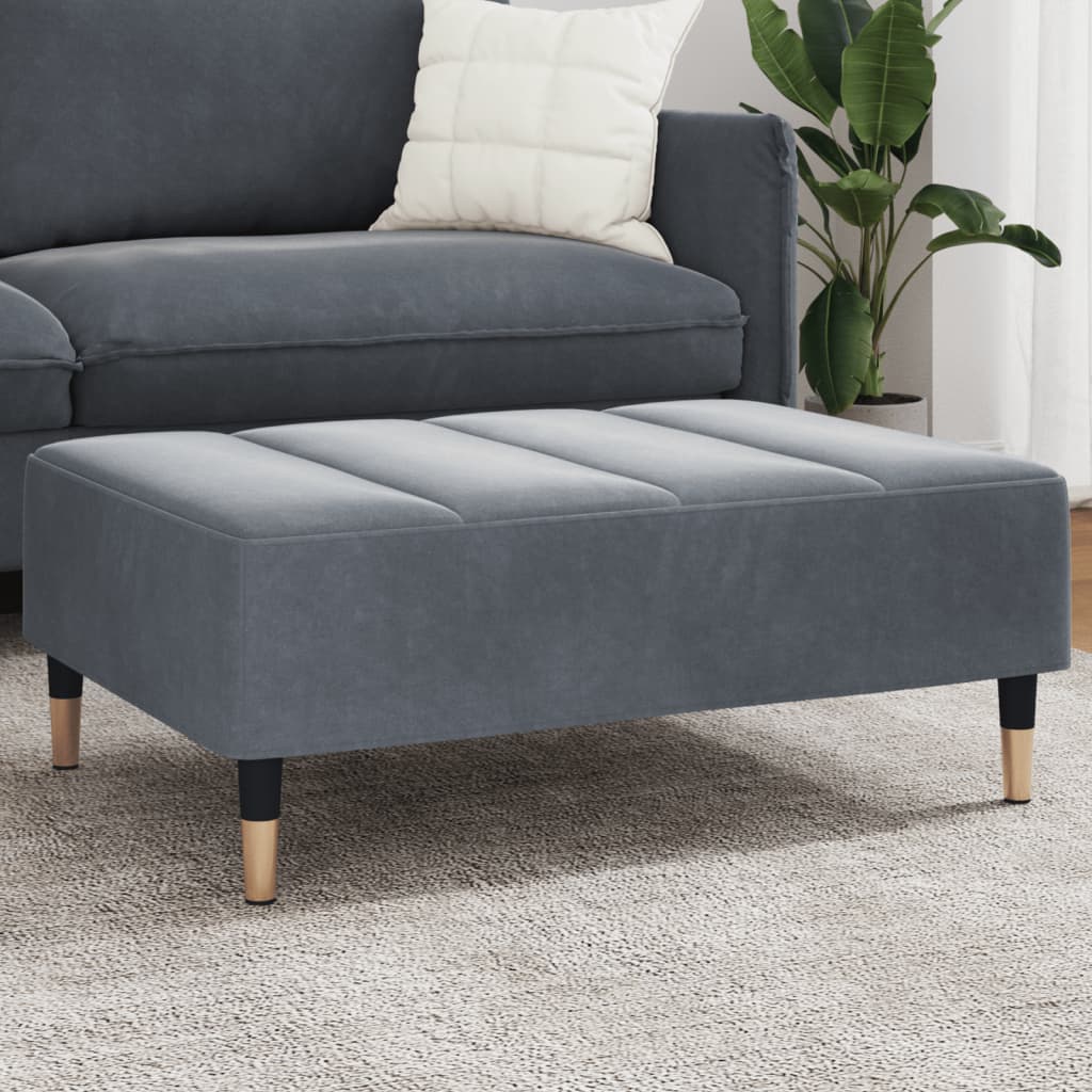 Footstool Dark Grey 77x55x31 cm Velvet