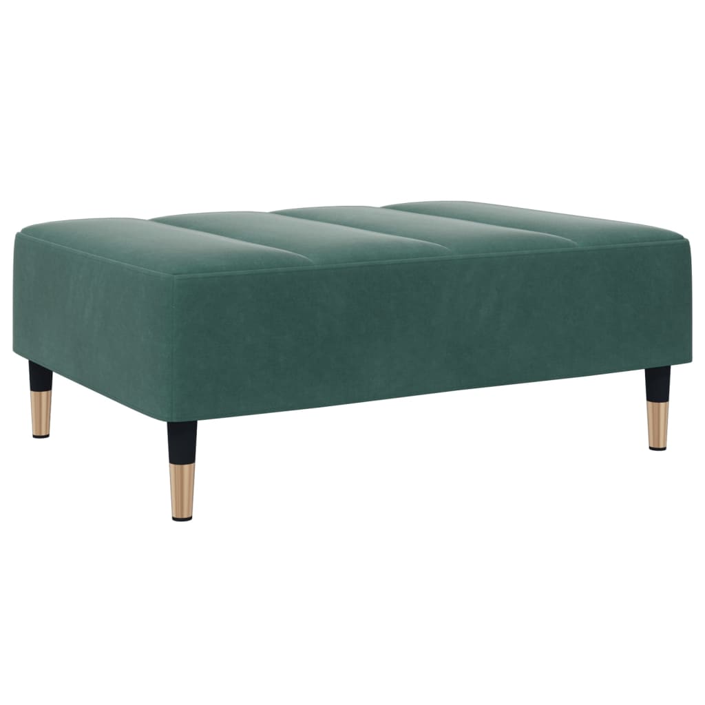 Footstool Dark Green 77x55x31 cm Velvet