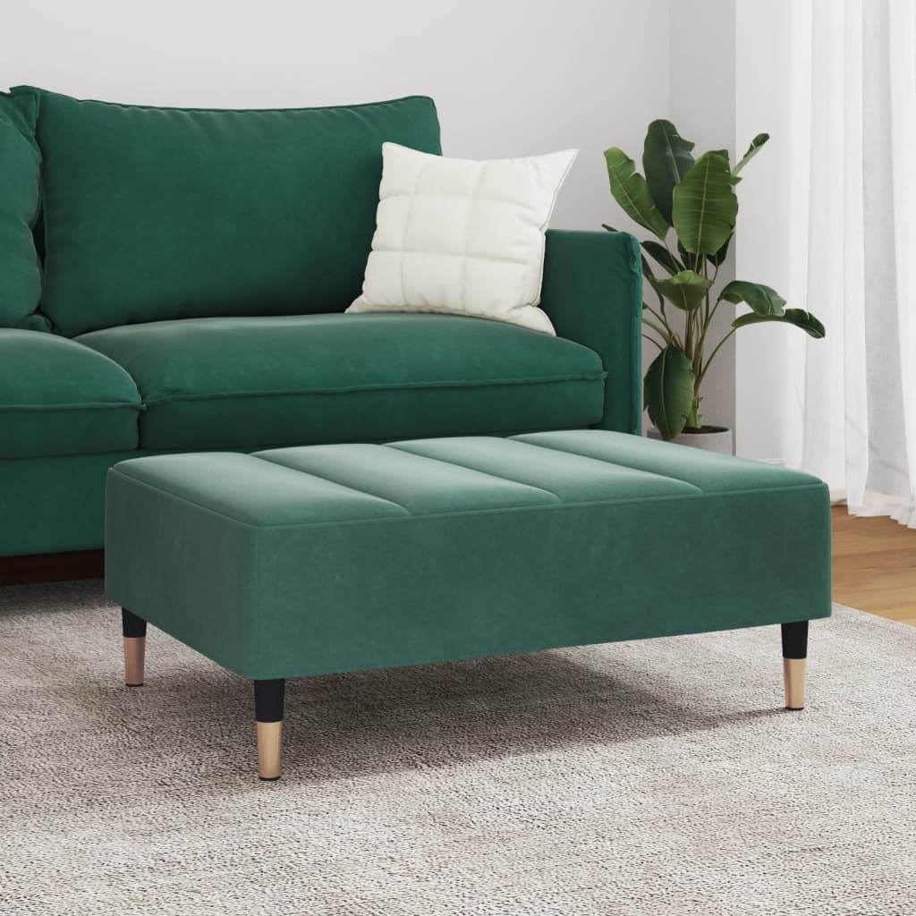 Footstool Dark Green 77x55x31 cm Velvet