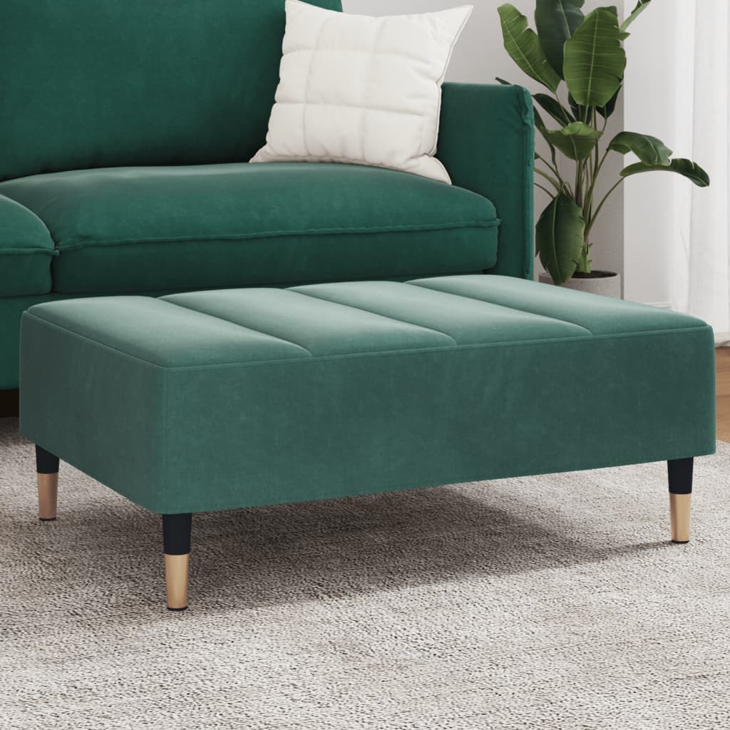 Footstool Dark Green 77x55x31 cm Velvet