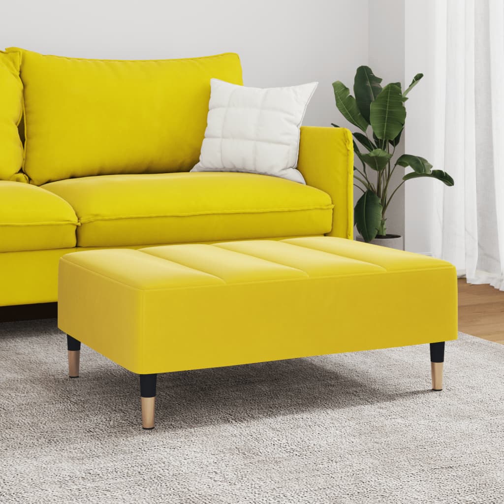 Footstool Yellow 77x55x31 cm Velvet