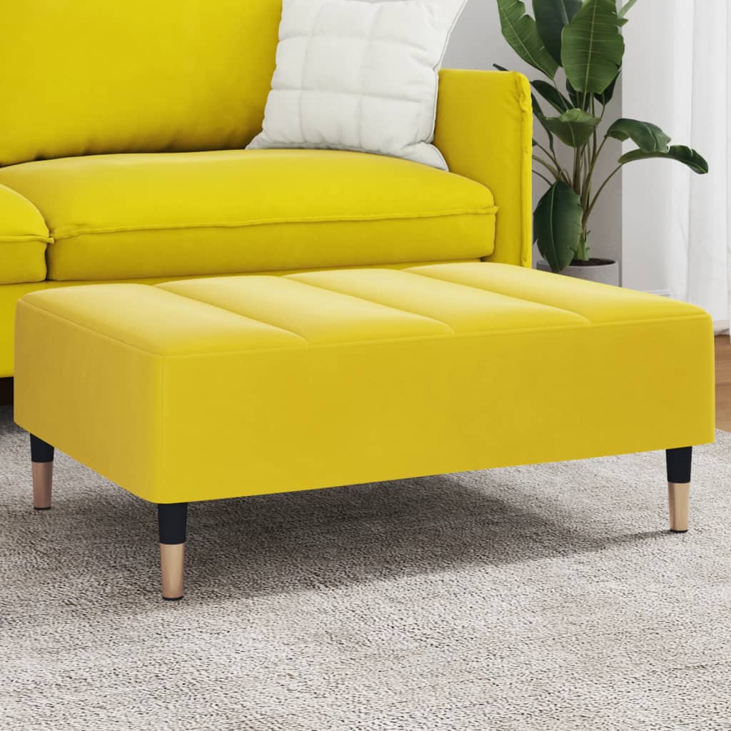 Footstool Yellow 77x55x31 cm Velvet