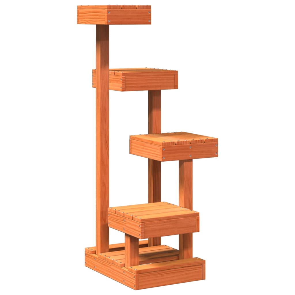 Scratching post wax brown 45.5x49x103 cm solid pine wood