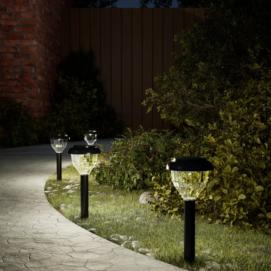 Solar path lighting with ground spikes 4 pcs. Warm white &amp; RGB