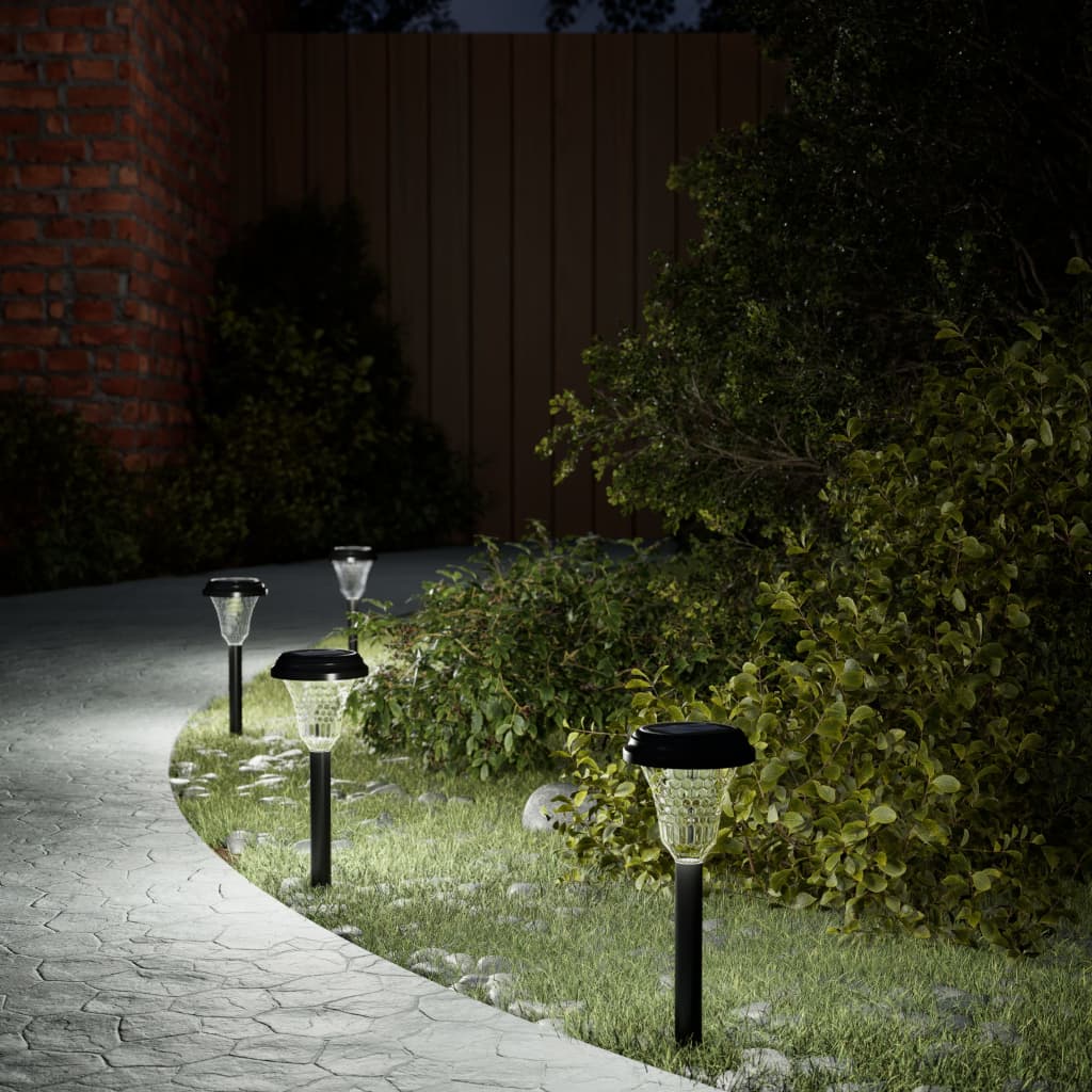 Solar Path Lighting with Ground Spikes 12 Pcs. White