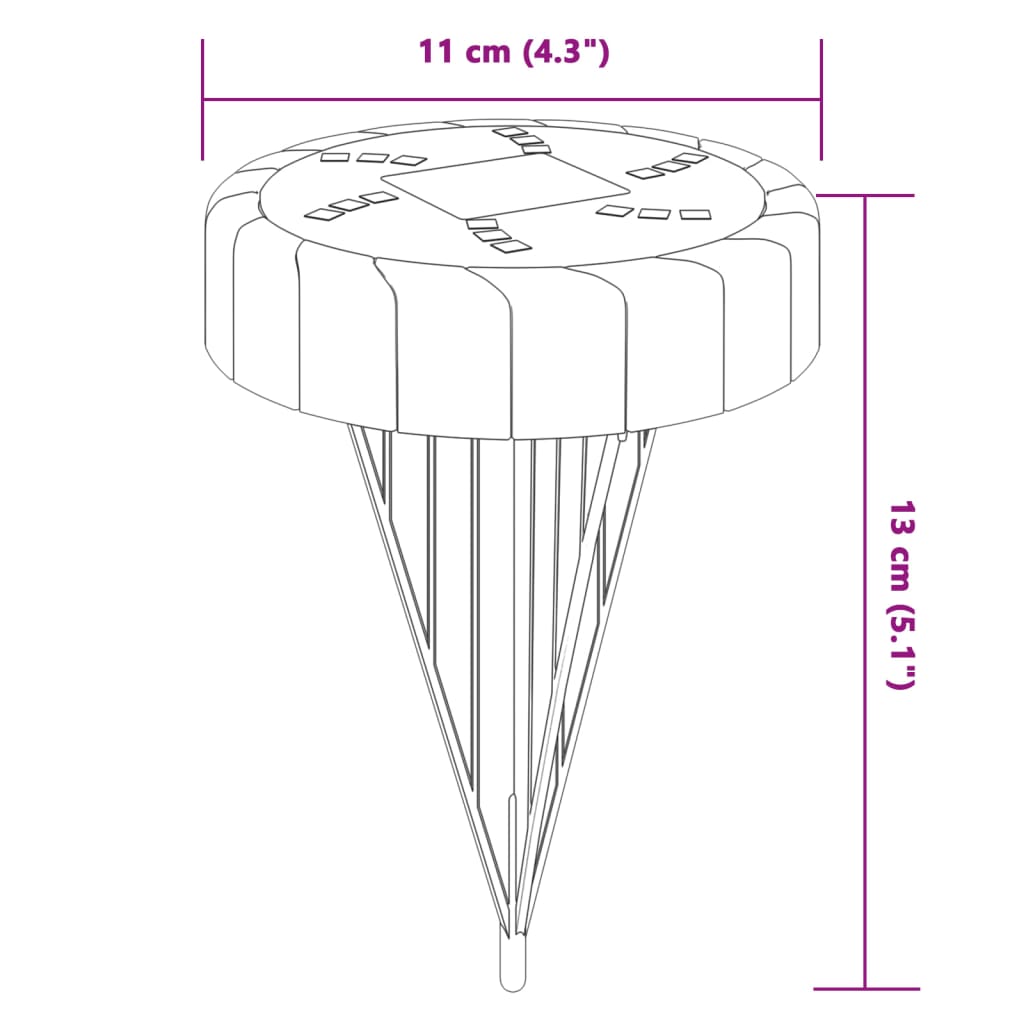 Solar floor lights with ground spike 12 pcs. Warm white