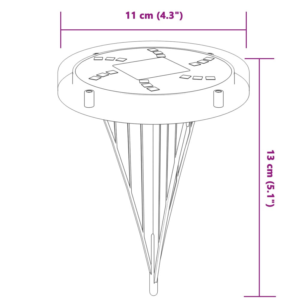 Solar floor lights with ground spike 12 pcs. Warm white