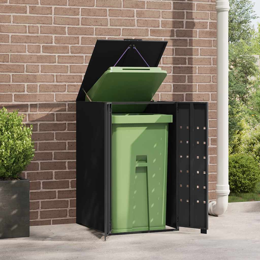 Garbage can box for 1 ton Black 69x79x117 cm Steel