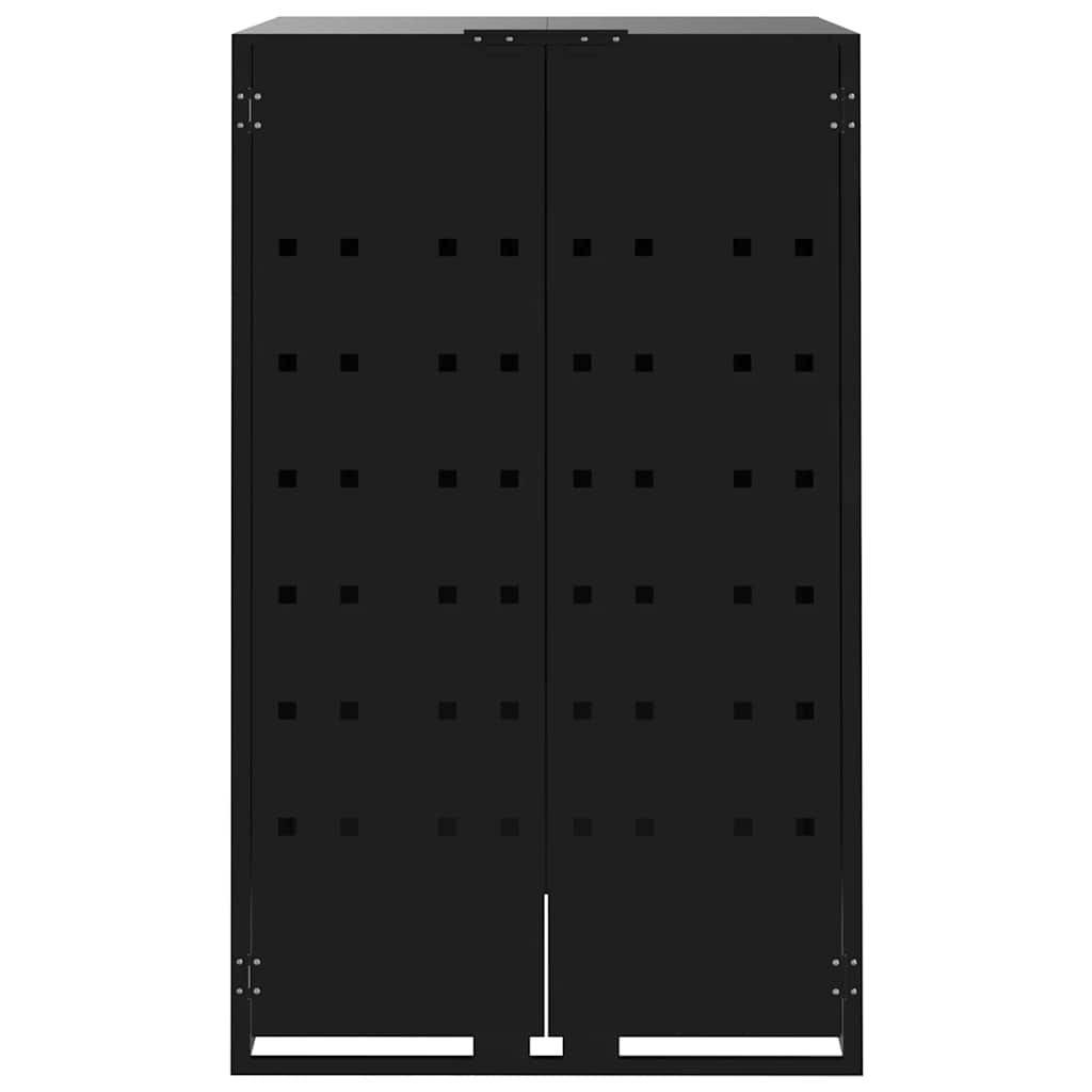 Mülltonnenbox für 1 Tonne Schwarz 69x79x117 cm Stahl