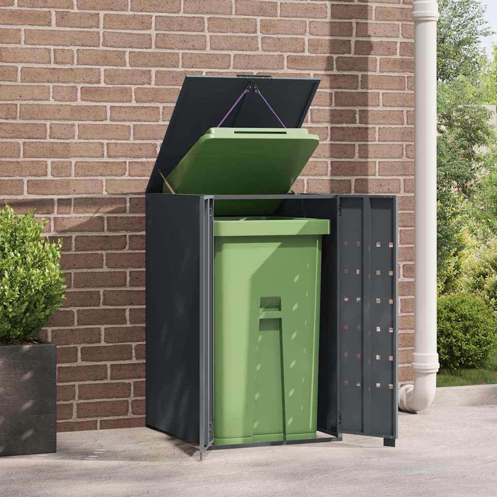 Garbage can box for 1 ton anthracite 69x79x117 cm steel