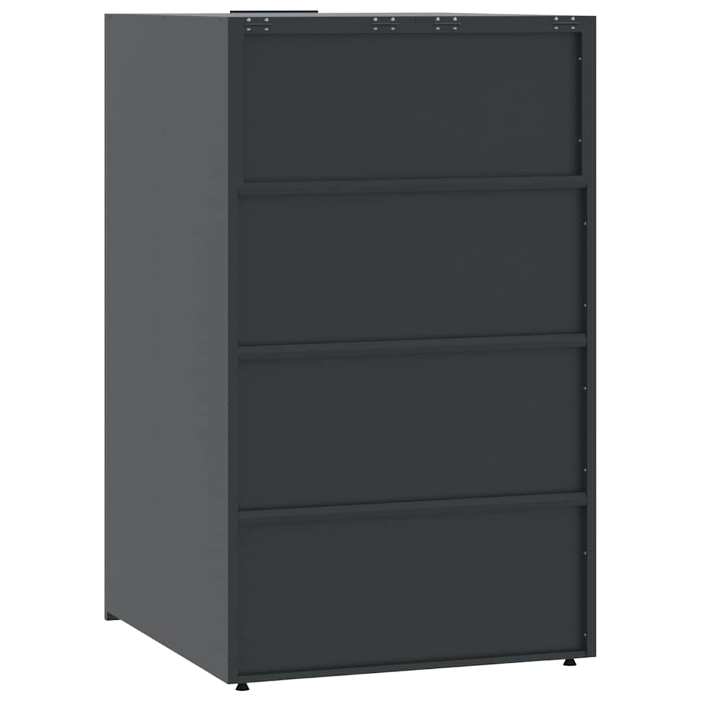 Garbage can box for 1 ton anthracite 69x79x117 cm steel