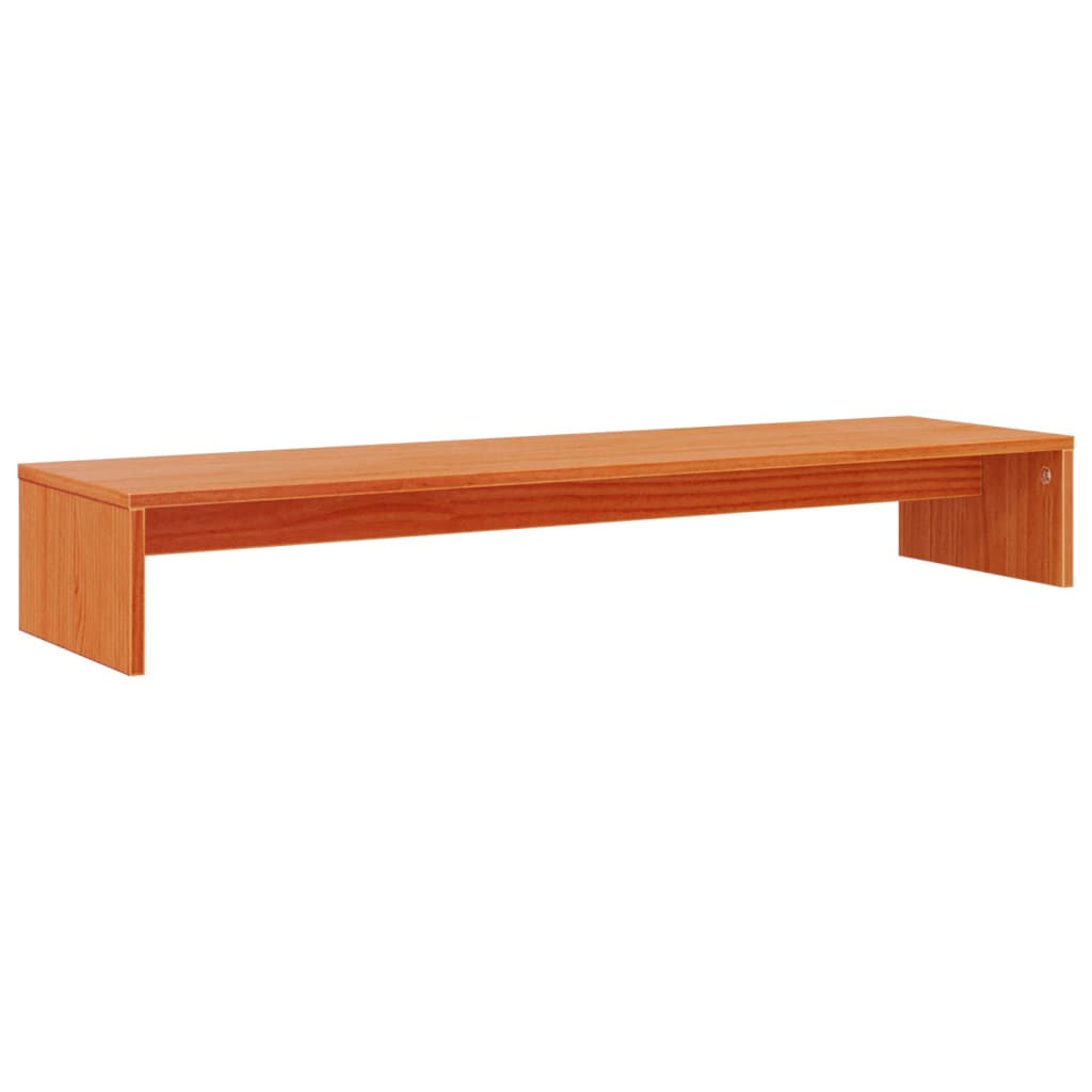 Monitor stand wax brown 100x27x15 cm solid pine wood