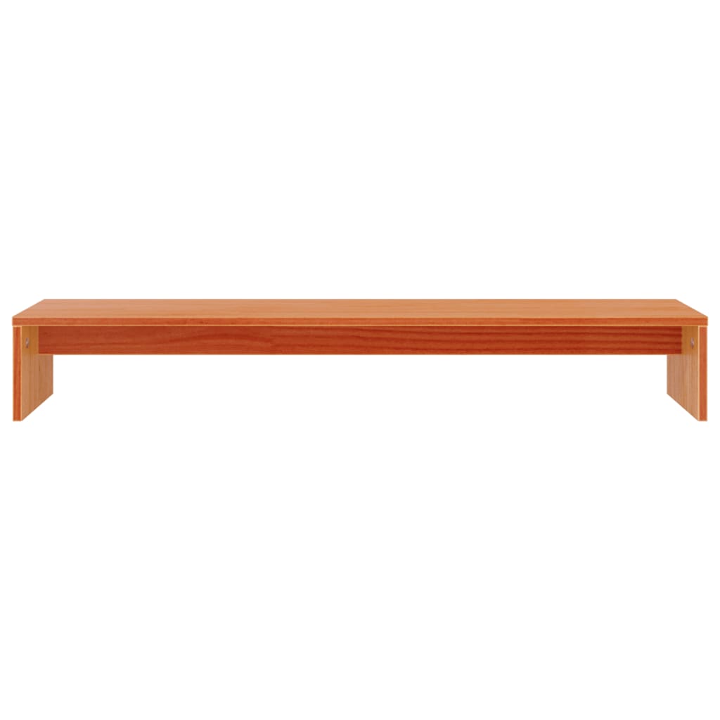 Monitor stand wax brown 100x27x15 cm solid pine wood